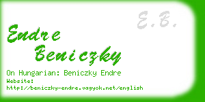 endre beniczky business card